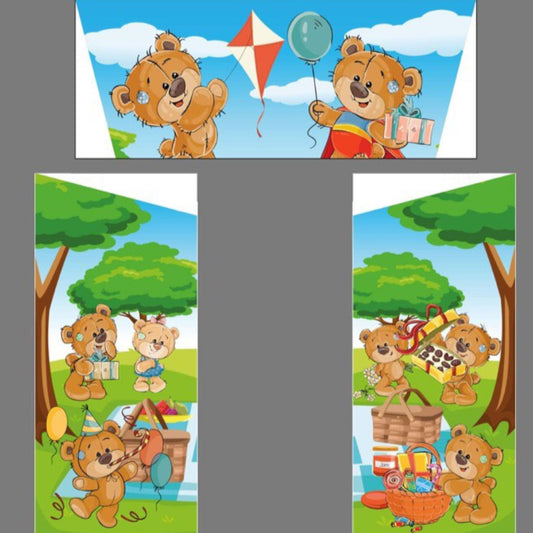 Teddy Bear Picnic Bouncy Castle Blue & Green