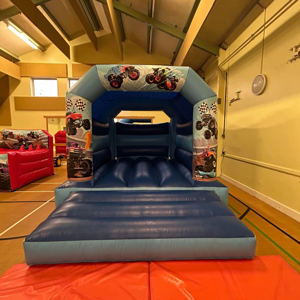 Monster Truck Bouncy Castle Blue