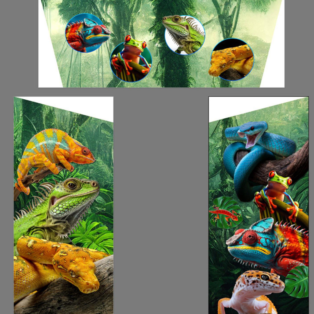 Reptiles Bouncy Castle Blue