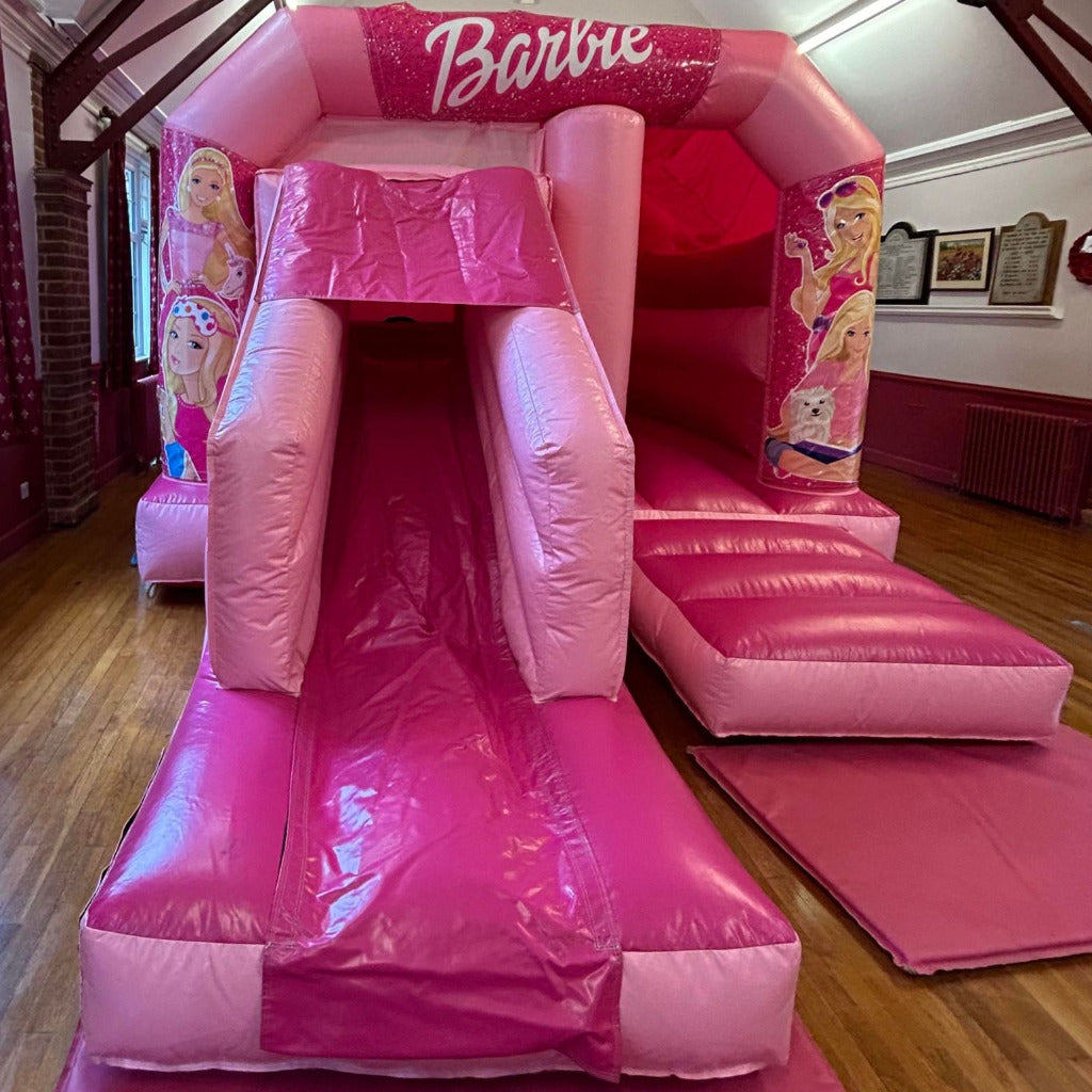Barbie Pink Bounce 'n' Slide & 6ft Wooden Barbie Selfie Box