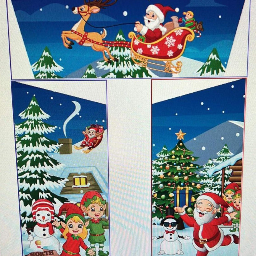 Christmas Bouncy Castle Blue & Green