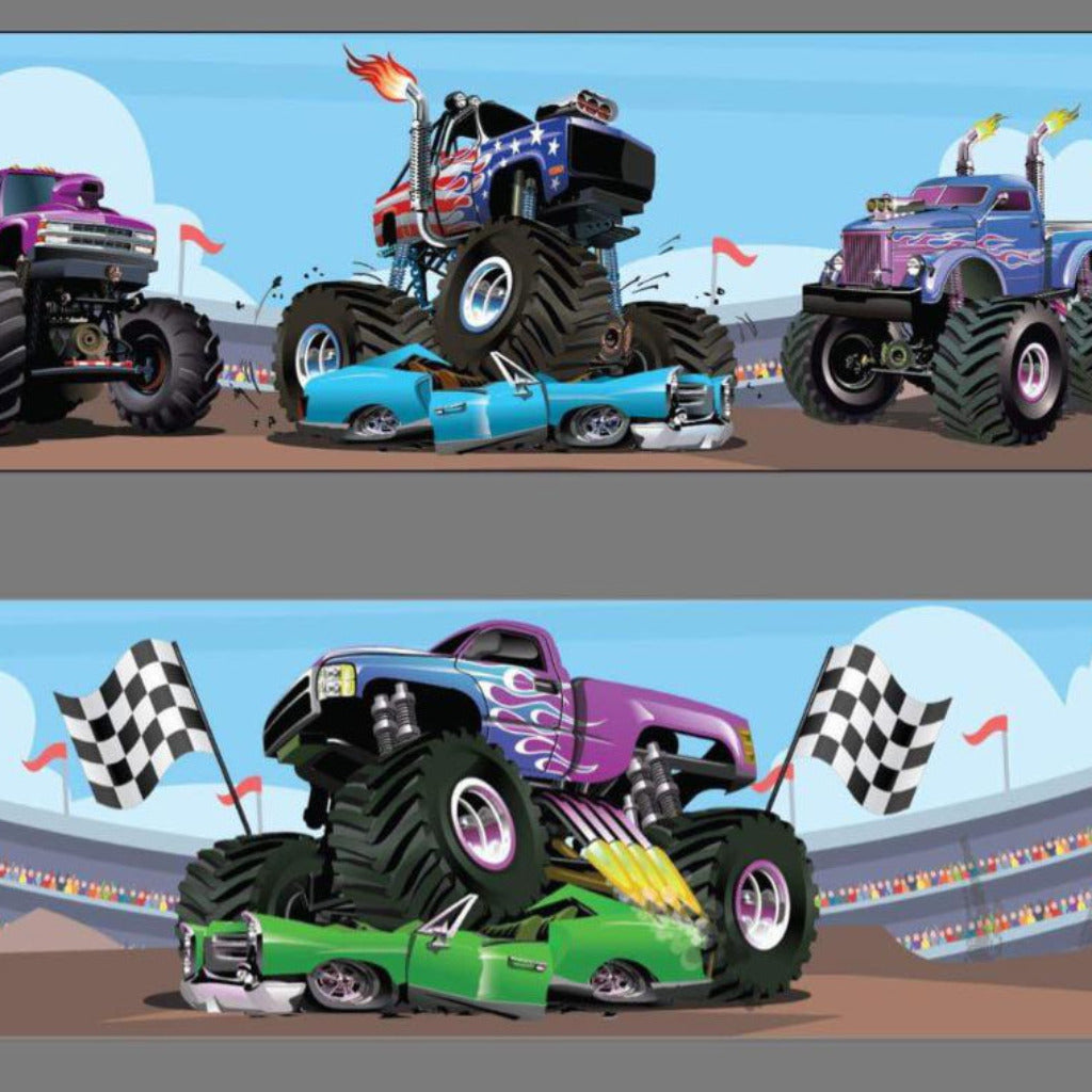 Monster Truck Bouncy Castle Pink & Purple