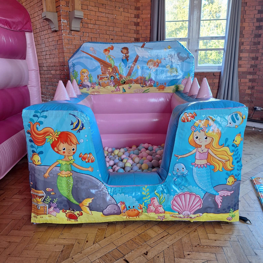 Mermaid Light Pastel Pink & Light Pastel Blue Inflatable Ball Pool Air Juggler
