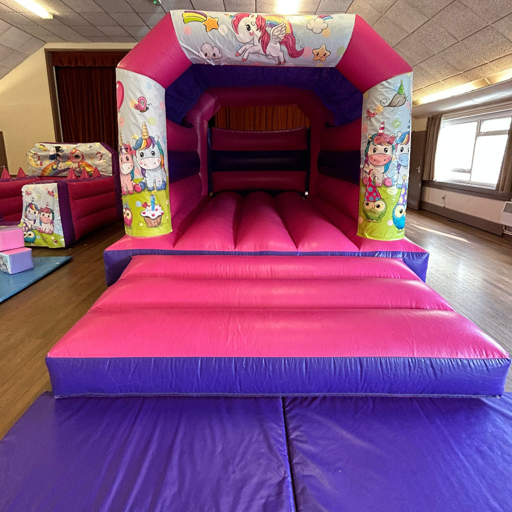 Party Time Unicorn Bouncy Castle Pink & Purple
