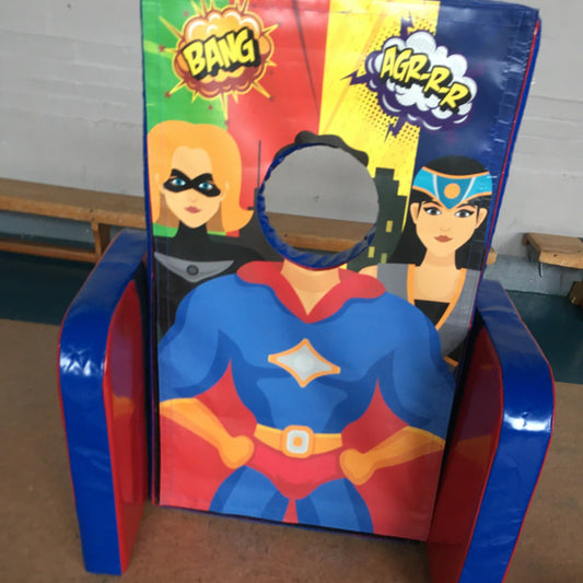 Superhero ‘Face in Hole’ Peek a Boo Green & Purple