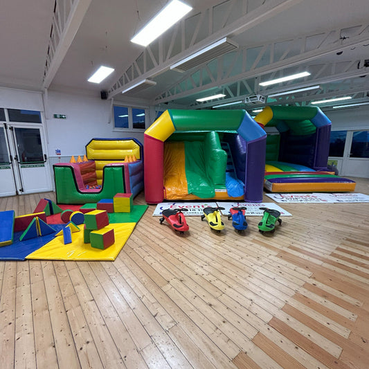 Multicoloured Rainbow Bouncy Castle Plain