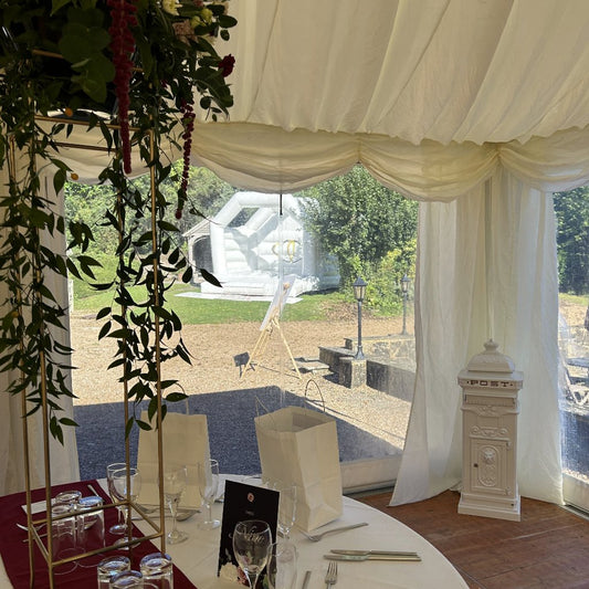 White Bouncy Castle Hearts