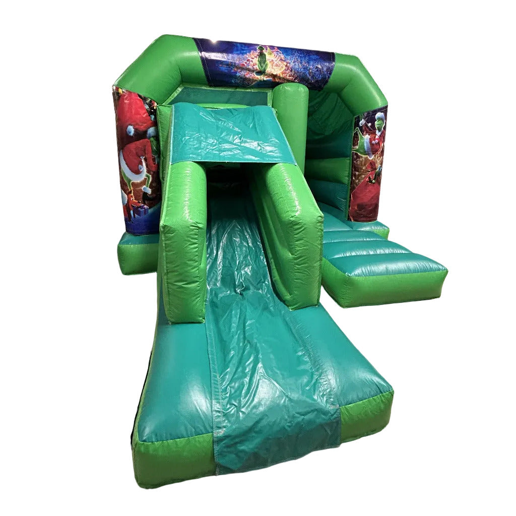 Green Bounce 'n' Slide Christmas Grinch Themed