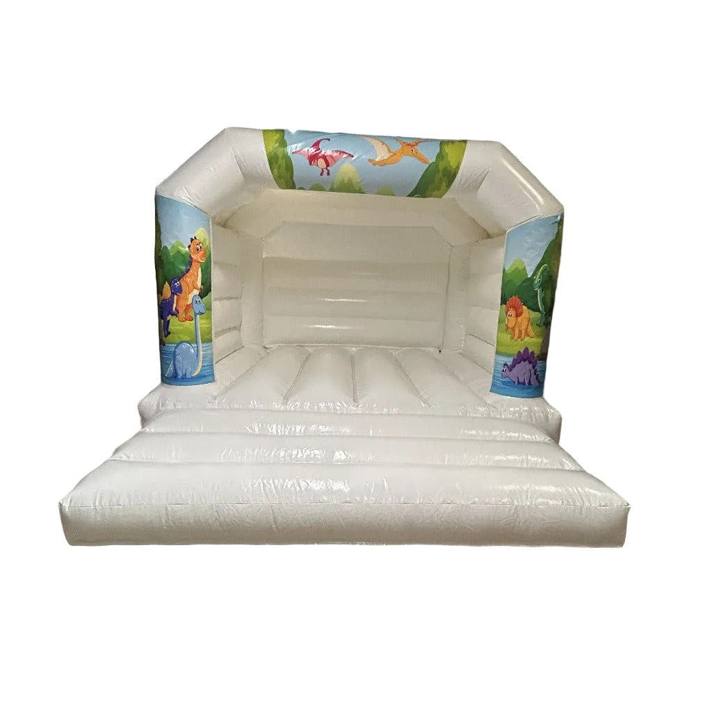 White Bouncy Castle Cute Dinosaur