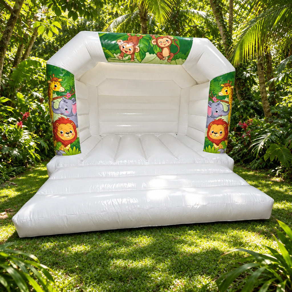 White Bouncy Castle Cute Jungle