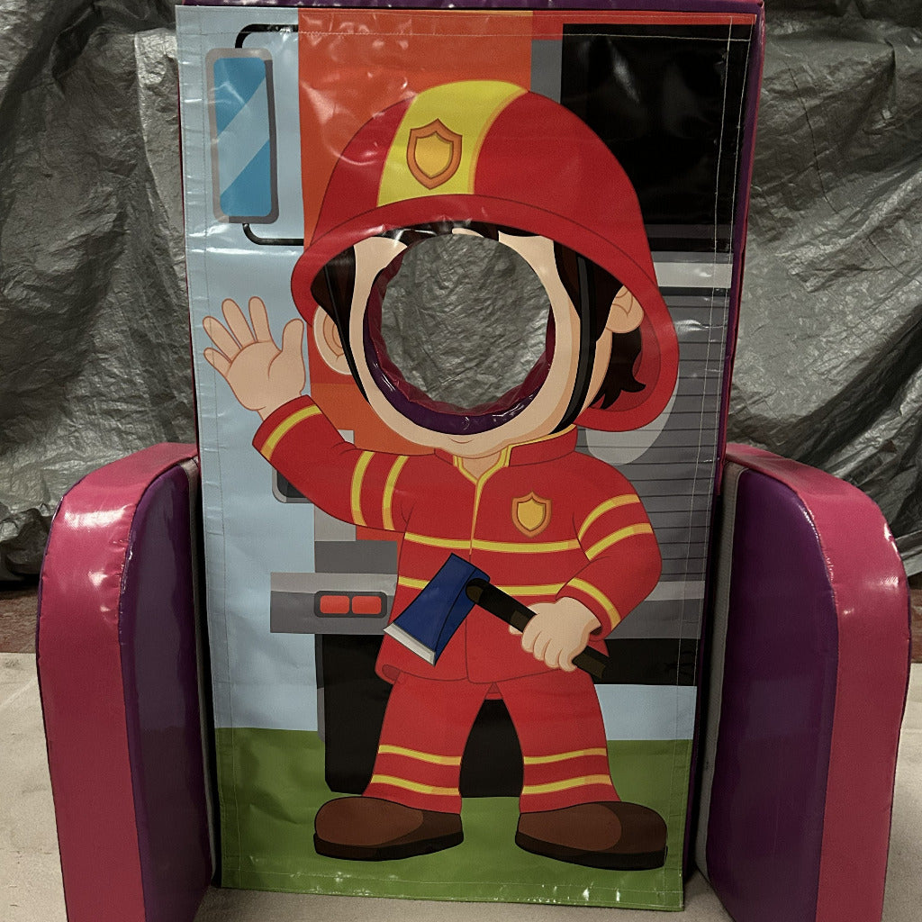 Fireman ‘Face in Hole’ Peek a Boo Pink & Purple