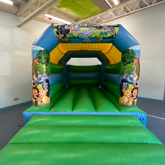 Jungle 2 Bouncy Castle Blue & Green