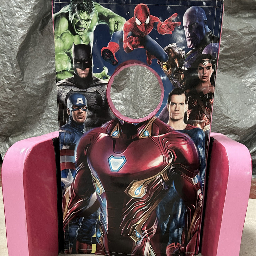 Superhero ‘Face in Hole’ Peek a Boo Pink 2