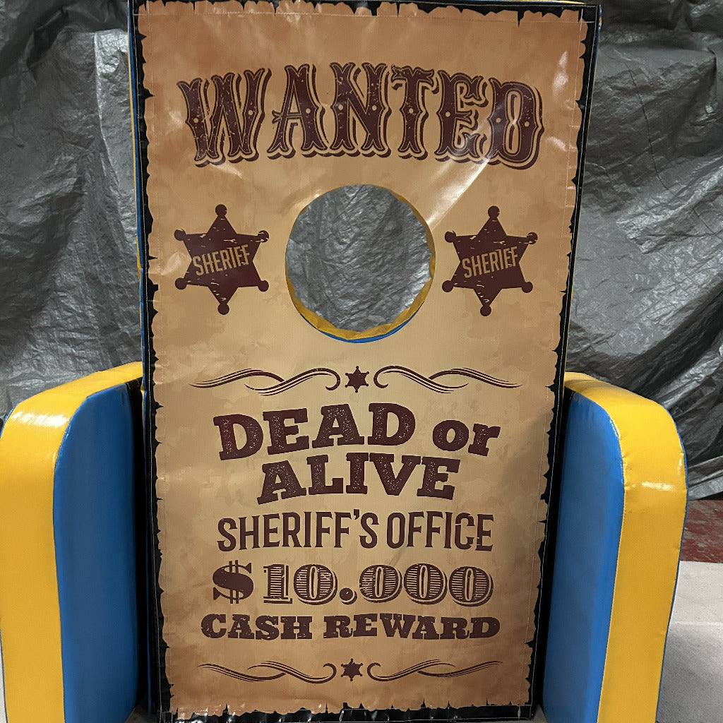 Wild West ‘Face in Hole’  Peek a Boo Blue & Yellow