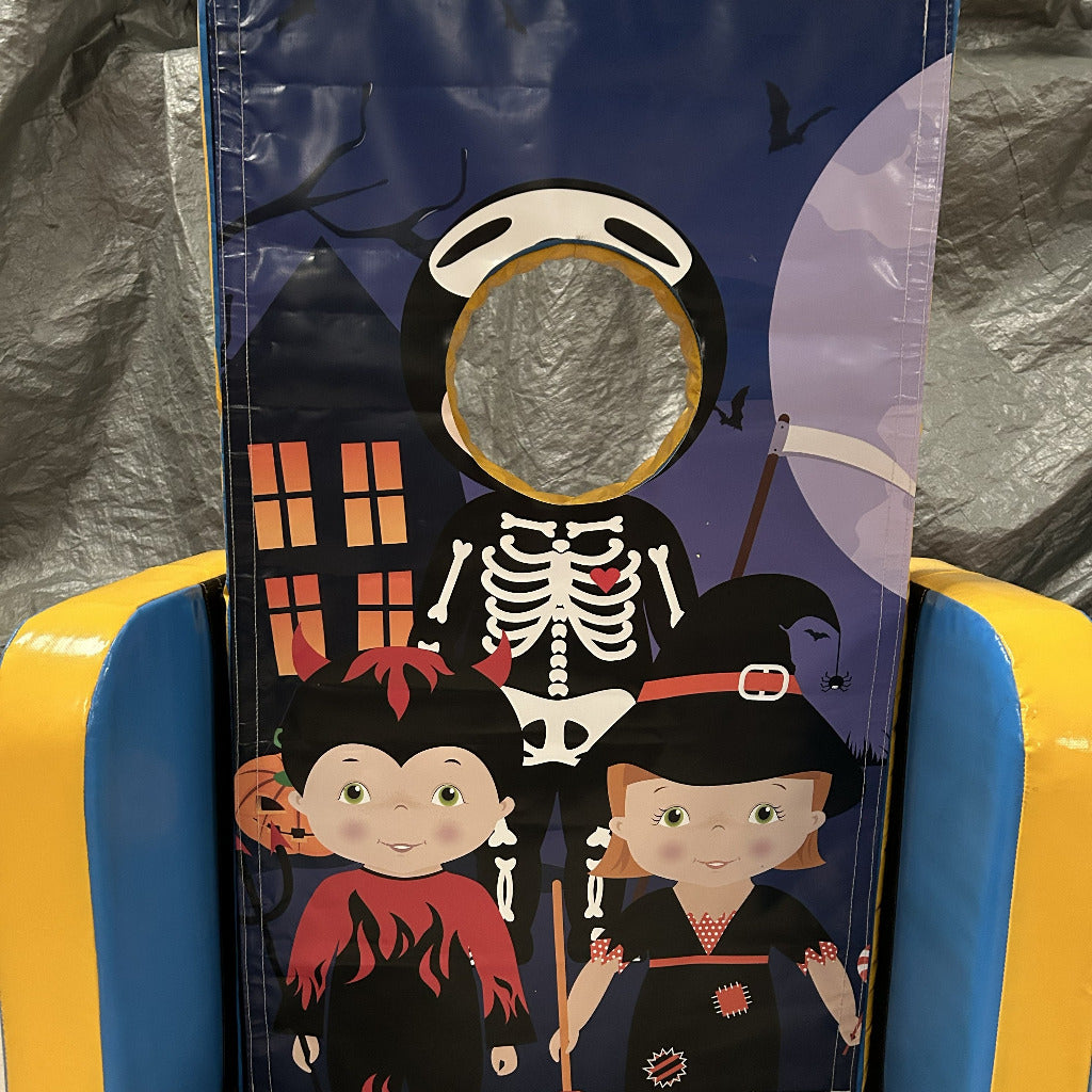 Halloween ‘Face in Hole’ Peek a Boo Blue & Yellow