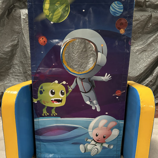 Space ‘Face in Hole’  Peek a Boo Yellow & Blue