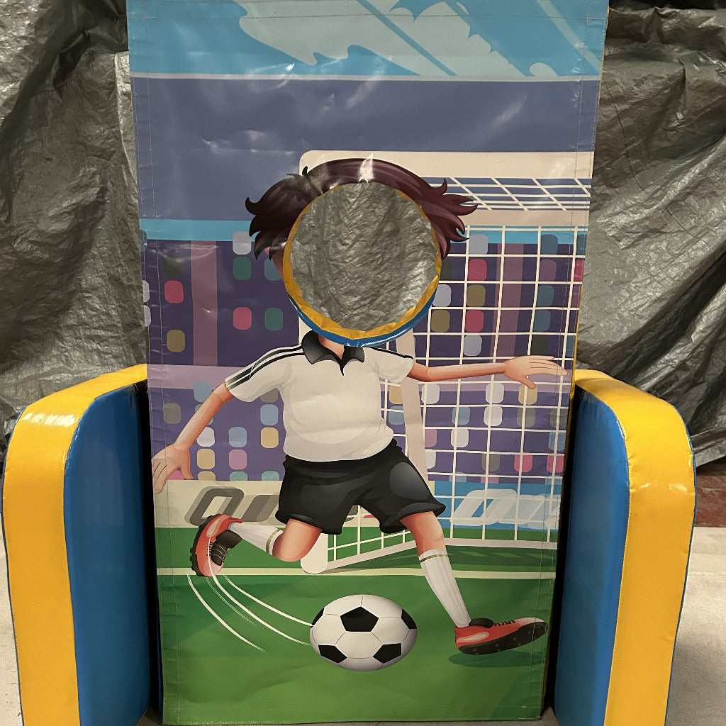 Football ‘Face in Hole’  Peek a Boo Blue & Yellow