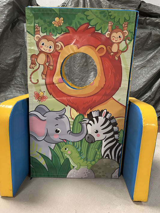 Cute Jungle ‘Face in Hole’  Peek a Boo Blue & Yellow