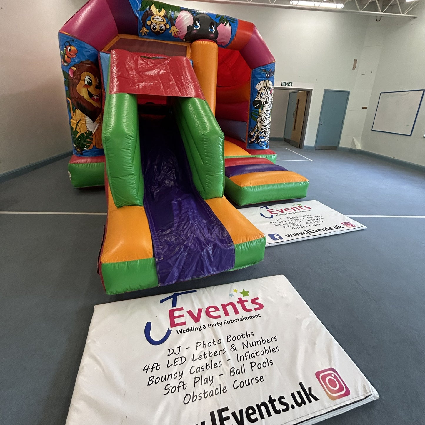 Multicoloured Bounce 'n' Slide Jungle Themed