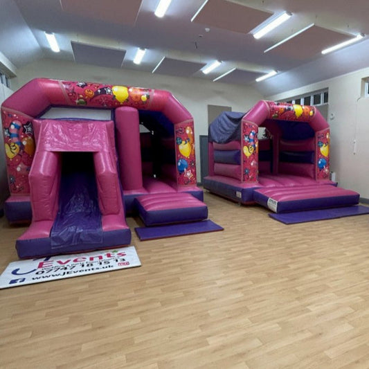 Pink & Purple Bouncy Castle & Pink & Purple Bounce 'n' Slide Bouncy Castle