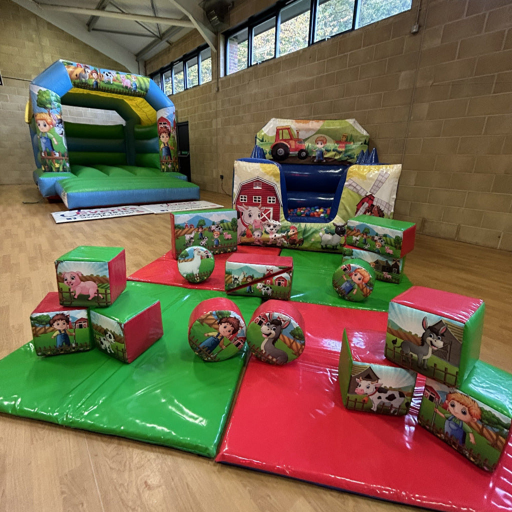 Farm Bouncy Castle, Ball Pool & Soft Play Package