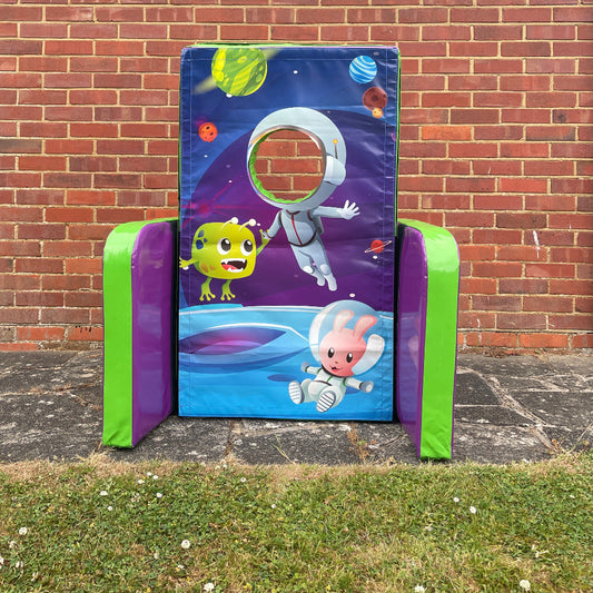 Space ‘Face in Hole’  Peek a Boo Red & Blue