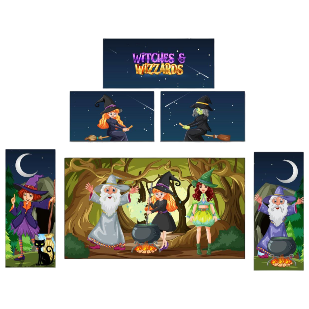Witches & Wizards Themed Bounce 'n' Slide Red & Blue