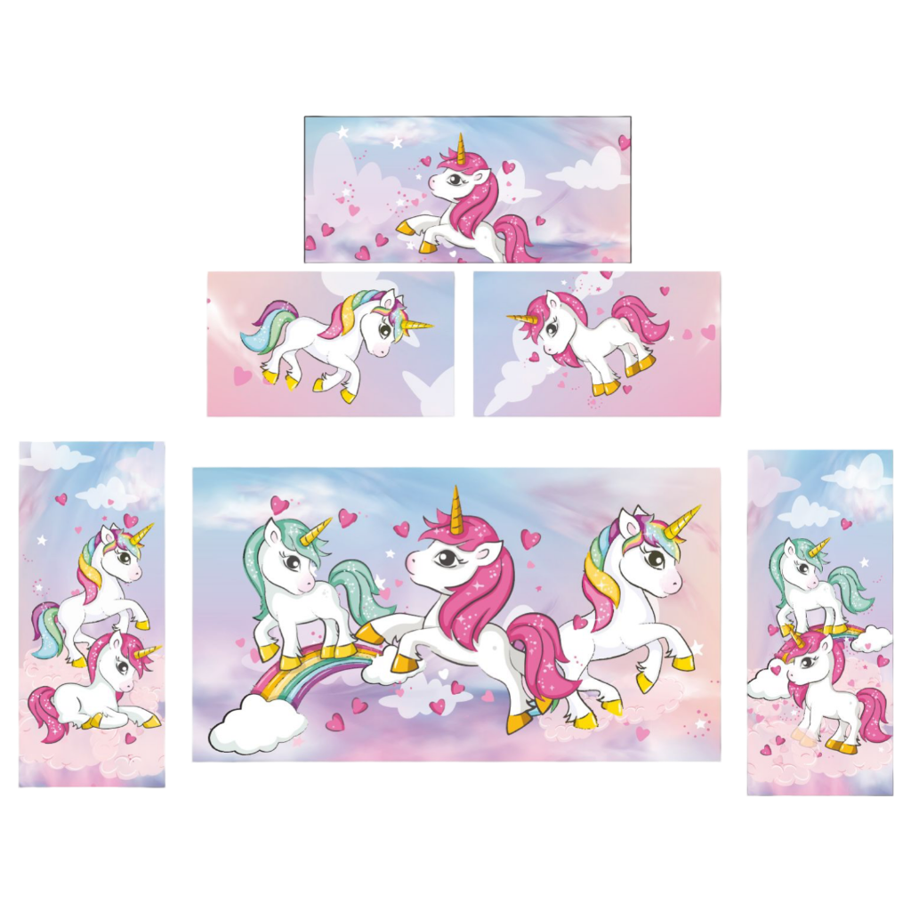 Cute Unicorn Bouncy Castle Blue