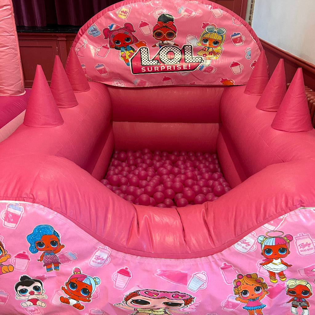 Doll Themed Inflatable Ball Pool Air Juggler Pink
