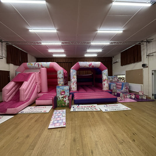 Pink Bounce 'n' Slide Party Time Unicorn Themed