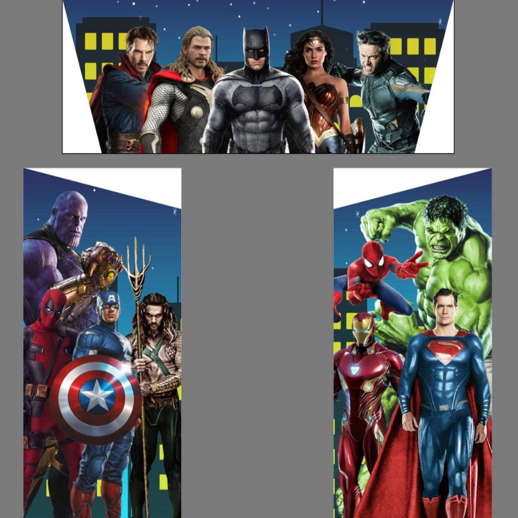 Superhero Bouncy Castle Pink & Purple Marvel & DC