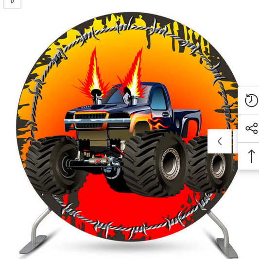 6ft Round Monster Truck Backdrop Hoop