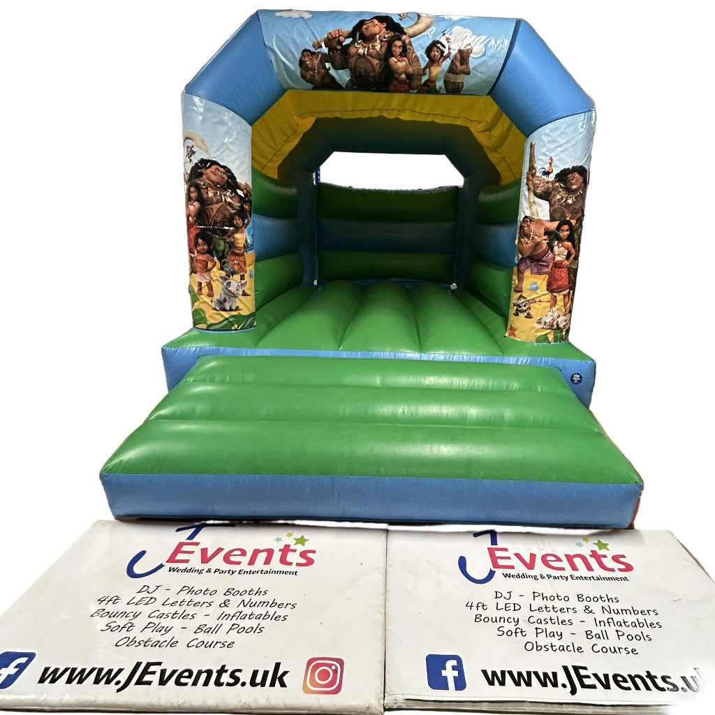 Moana Bouncy Castle Blue & Green