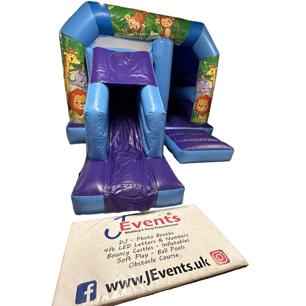 Cute Jungle Blue & Purple Bounce 'n' Slide