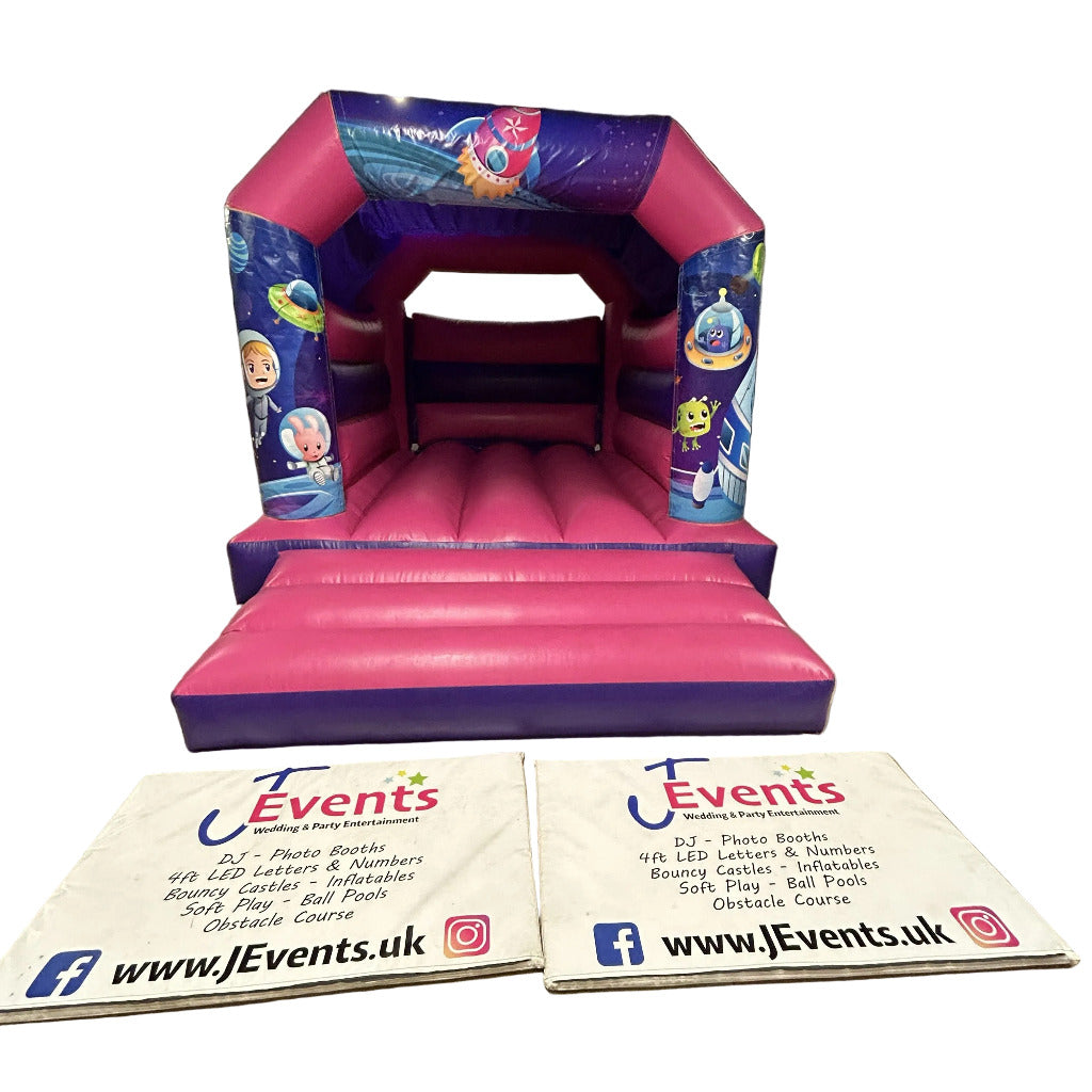 Space 2 Themed Bouncy Castle Pink & Purple