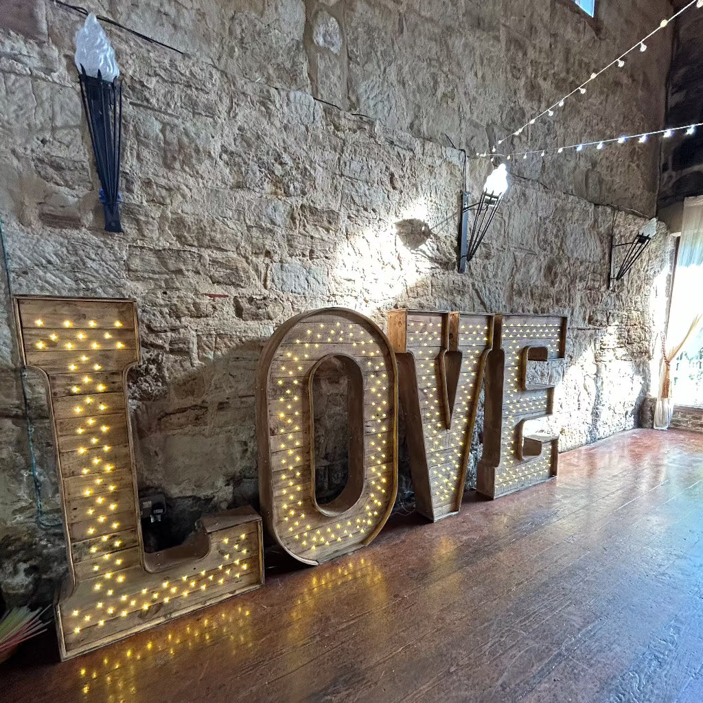 4ft LED Rustic Love Letters