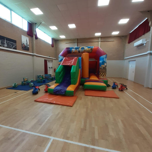 Multicoloured Bounce 'n' Slide Construction Themed