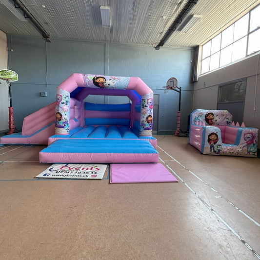 Gabbys Dollhouse Pastel Pink & Pastel Blue Bounce 'n' Slide