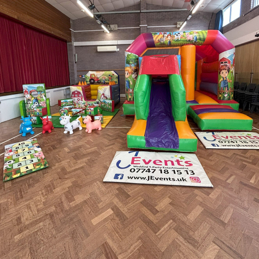 Multicoloured Bounce 'n' Slide Farm Yard 2 Themed