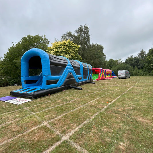 Assault Course 92ft / 46ft Multicoloured Inflatable Obstacle Course & 46ft Blue & Black Inflatable Obstacle Course
