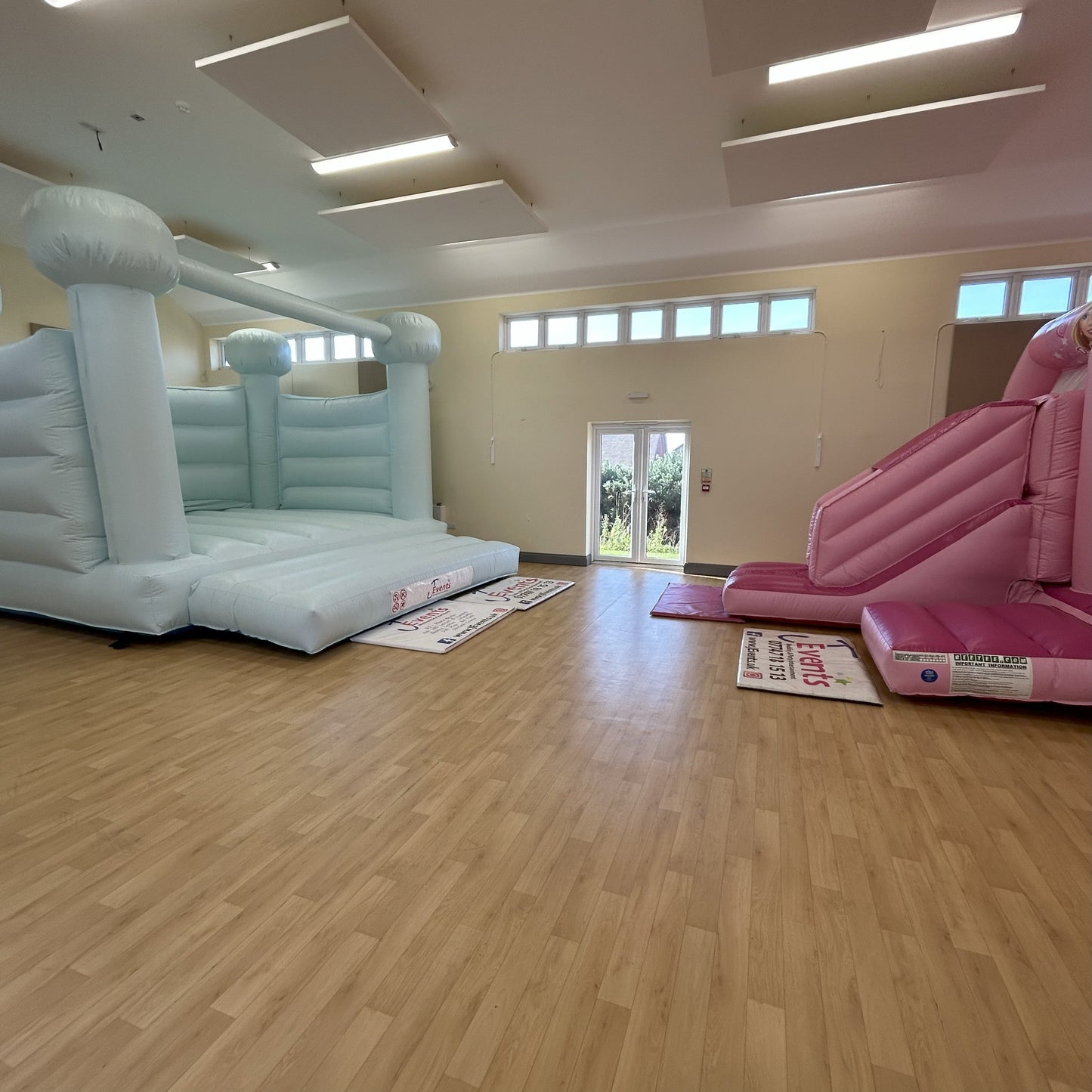 Pastel Light Mint Green / Ice Blue Bouncy Castle