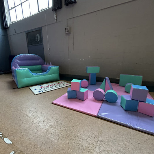 Multicoloured Mixed Pastel Pink, Pastel Blue, Pastel Green & Pastel Purple Bounce 'n' Slide Plain Ball Pool & Softplay Shapes
