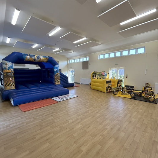 Blue Bounce 'n' Slide Construction Themed