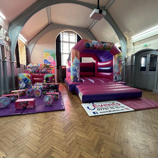 Pink & Purple Bouncy Castle Troll Themed