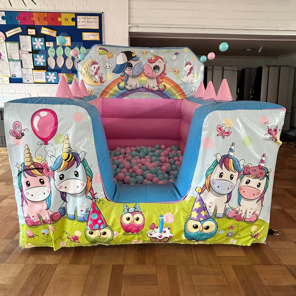 Party Time Unicorn Light Pastel Pink & Light Pastel Blue Inflatable Ball Pool Air Juggler