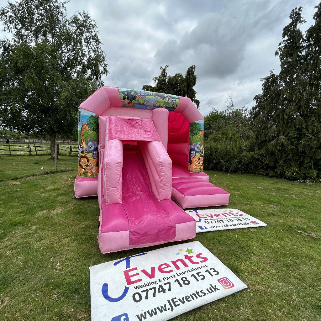 Pink & Purple Bounce 'n' Slide Jungle Themed 2