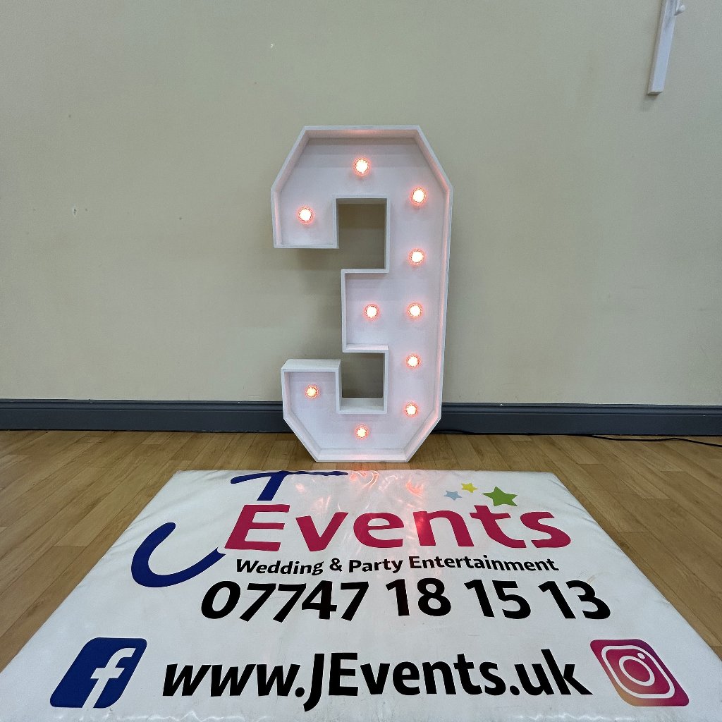 4ft LED Light Up Number 3