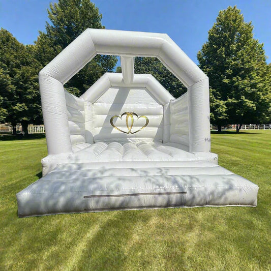 White Bouncy Castle Hearts, Ball Pool & Shapes