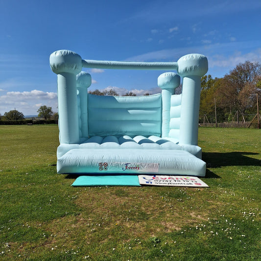 Pastel Light Mint Green / Ice Blue Bouncy Castle