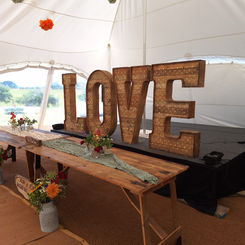 4ft LED Rustic Love Letters